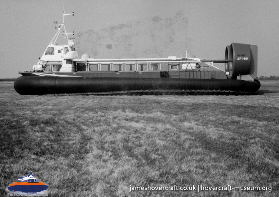 AP1-88 hovercraft during trial flights -   (submitted by The <a href='http://www.hovercraft-museum.org/' target='_blank'>Hovercraft Museum Trust</a>).